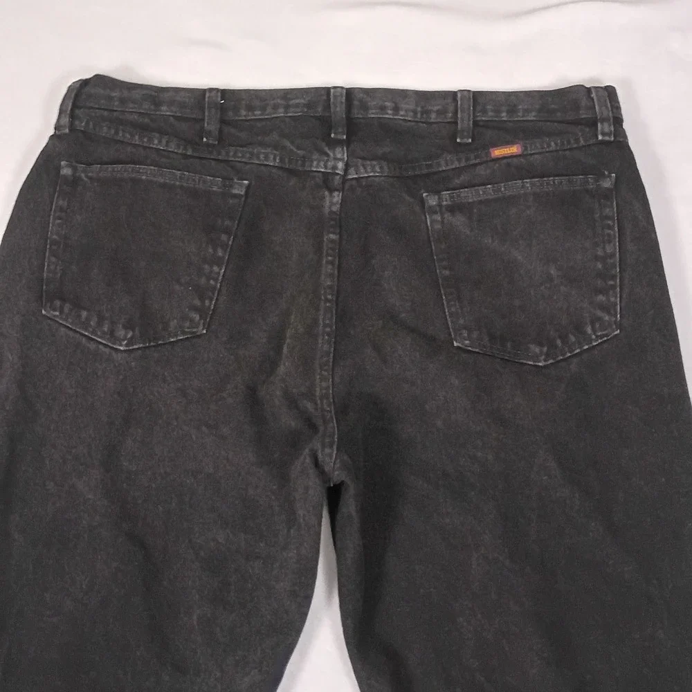 Rustler Mens‎ Regular Fit Straight Leg Black Jeans 100% Cotton 42x32 87619CB